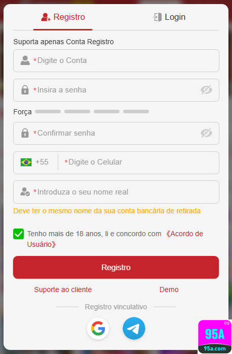 Experiência de Jogos 95a.com